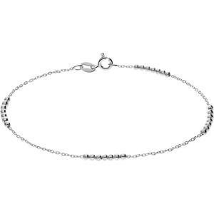 Lucardi Dames Zilveren armband bolletjes - Armband - 925 Zilver - Zilverkleurig - 18.50 cm