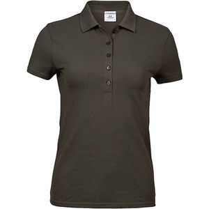 Women´s Luxury Stretch Polo met korte mouwen Dark Olive - L