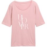 TOM TAILOR - Shirt - Pastelroze - Recht Model - Kwartmouw