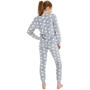 Cocodream fleece pyjama meisjes - Kittens - Fleece pyjama kind - Warme pyjama - 176 - Roze