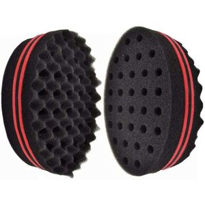 Dubbelzijdige Twist Spons Borstel voor Krullen, Afro Coil en Dreadlocks Kapsel met Schuim - Set van 2
