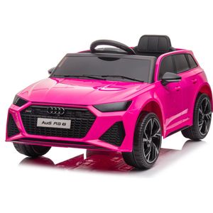 Elektrische Kinderauto Audi RS6 12V Met Afstandsbediening - accuvoertuigen - accu auto voor kinderen Pink