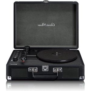 Classic Phono TT-115 platenspeler - kofferplaatspeler - Bluetooth - USB - 3 snelheden - directe opname op USB - riemaandrijving - zwart - hoge kwaliteit geluidscapaciteit