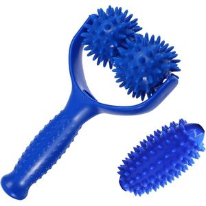 Massage ballen met handvat en noppen - zelfmassage roller voor rug, benen, voeten, handen - spierpijn massager fascia bal massage bal voeten
