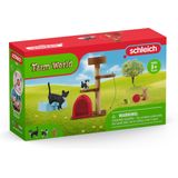 schleich FARM WORLD - Wandeling met een schattig katje - Speelfigurenset - Kinderspeelgoed voor Jongens en Meisjes - 3 tot 8 jaar - 9 Onderdelen