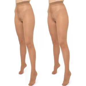 Giulia - Infinity klassieke 40den (Multipack) panty - Licht Bruin - XL