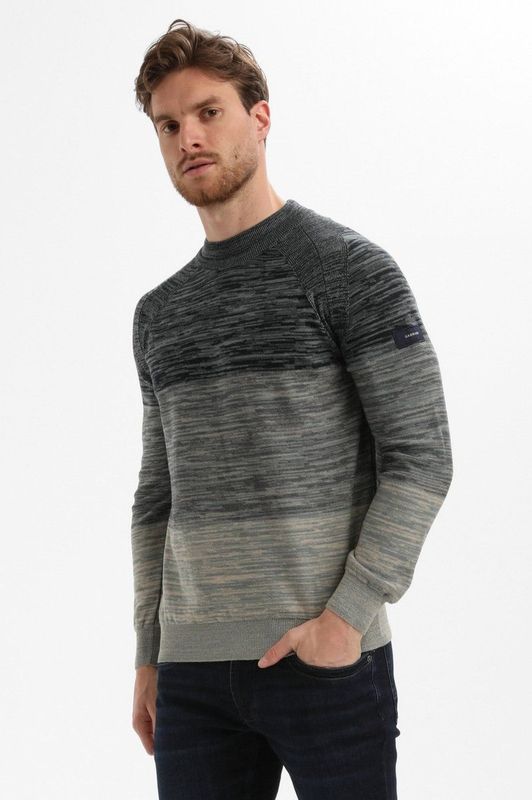 Gabbiano - Gemeleerde Trui - Teal Blue - Highneckkraag