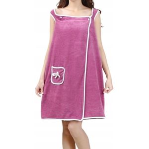 Dames Badjas Pareo Sauna Strand - Zacht Polyester - Roze