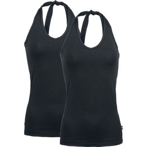 R.E.D. Rock-Engineered Design Zwarte haltertopjes in een dubbele verpakking - Dames - 3XL