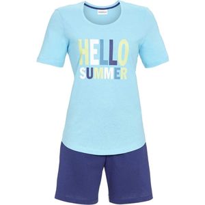 Turquoise shortama zomer katoen - Blauw - Maat - 36