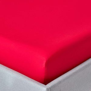 Homescapes hoeslaken rood, draaddichtheid 200, 150 x 200 cm