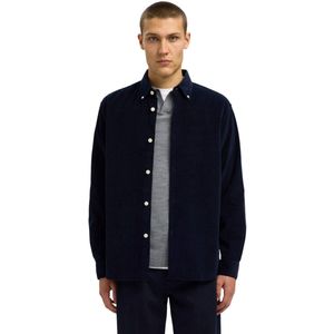 Selected Homme Heren Overhemd SLHREGDANNI CORD BD LS SHIRT regular fit Blauw S Volwassenen