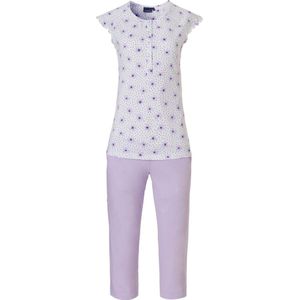 Pastunette - Pyjama Capri - Wit/Paars Bloemenprint - Maat 48
