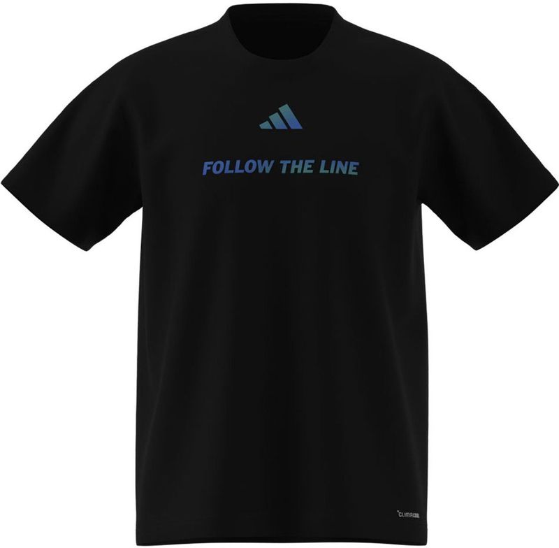 adidas - Follow The Line - T-shirt - Zwart - Korte Mouwen
