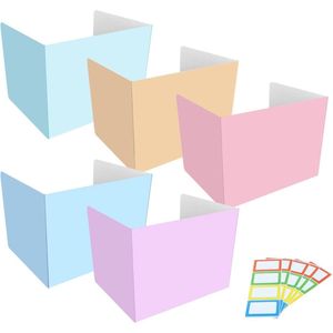 Opvouwbare tafelverdelers in kleur 5 stuks U-vormige splitsing voor studententafel golfpapier