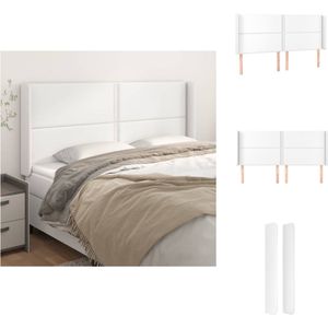 vidaXL Hoofdeind - Hoofdbord Bed - 203x16x118/128 cm - Wit Kunstleer - Bedonderdeel