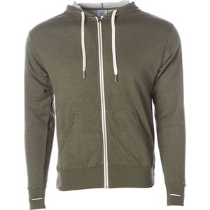 Unisex Zipped Hoodie 'French Terry' met capuchon Olive - XXL