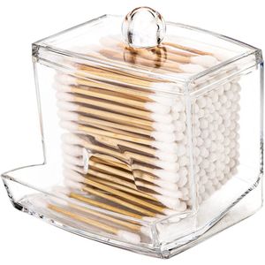 wattenstaafjeshouder dispenser grote transparante badkamer opbergaccessoires decoratie opberger wattenstaafje wattenbolhouder apothekerspot wattenstaafje wattenbol garencontainer