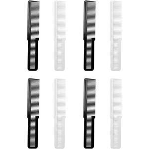 Allecto plus - 8 stuks kapperskam voor het creëren van styling haarsnedes - zwart - platte kammen - top stylist - tondeuse kam - haarstylinggereedschap