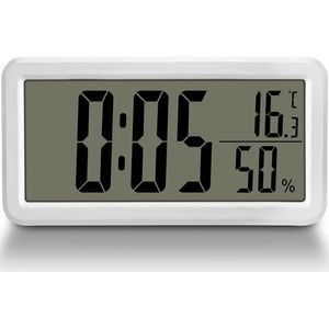Digitale Wekker - Klok - Grote LED-Weergave - 1 Stuk - Slaapkamer & Woonkamer - Wit/Zwart