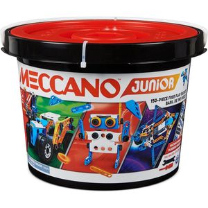 Meccano - Junior 150-delig S.T.E.A.M.-modelbouwpakket in emmer om vrij mee te spelen