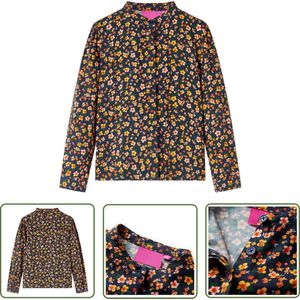 vidaXL Jongen Overhemd - Kinderoverhemd - Kinderoverhemd met bandkraag 92 marineblauw - Baby Overhemd - Meisjes Overhemd - Blauwe Overhemd