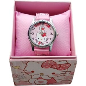 Kinderhorloge Hello Kitty – Horloge - Kawaii – Schattig Ontwerp - Hello Kitty – Cadeautip – Met Geschenkdoosje – Dames & Meisjes