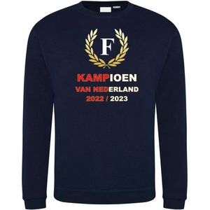 Sweater Krans Kampioen 2022-2023 | Rotterdam Supporter | Shirt Kampioen | Kampioensshirt | Navy | maat XL