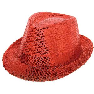 Folat - Tribly hoed rood met pailletten