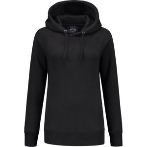 Lemon & Soda Heavysweat raglan sweater met capuchon voor dames zwart maat S