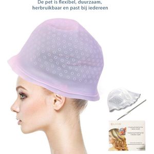 Blondeermuts roze – Haar kleuring – Magicap haarkleuring - Herbruikbare haarkleur Markering & tipping cap met metalen naald