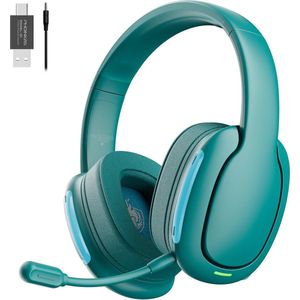StayPowered Gaming Headset - Voor Ultieme Geluidservaring en Comfort - Draadloos en Bekabeld - 7.1 Surround Sound - Ruisonderdrukkende Microfoon - Lage Latentie - Compatibel met PS5, PS4, PC, Xbox en Switch - Groen - Levering Sneller dan Aangegeven!