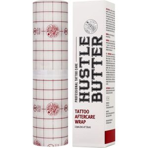 Hustle Butter Second Skin Zelfklevende Tattoo Wondfolie 25 cm bij 2 meter | Waterdichte Transparante Medische Folie | Anti Allergie | Zelfklevend | Tattoo Verzorging | Tattoo Skin | Tatoeage Folie | Nazorg Tattoo | Tatoeage Benodigdheden