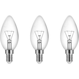 Technik - E14 Gloeilamp - Extra Warm Wit - Kaarslamp B35 - 25W - 160lm - 2700K - 3 stuks