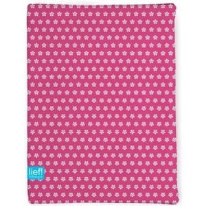 LIEF! Kinderhoeslaken Fuchsia/White Flower - 40x80 cm - Fuchsia