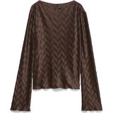 Vero Moda - Vmruby ls top exp - Bruin - T-shirt - Lange Mouwen