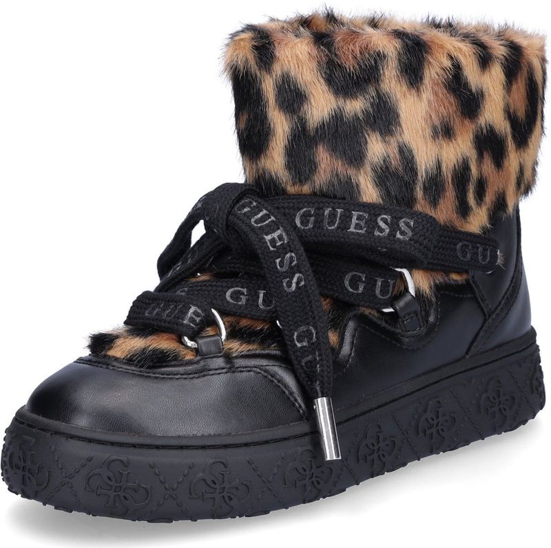 Guess - Uneek - Hoge Sneakers - Zwart - Synthetisch Leer