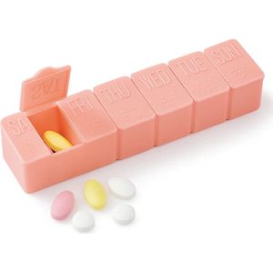 Pillendoosje I Pillendoos 7 Dagen I Medicijn doosje I Pil Box I 1 Week I Met Dagindeling I Roze