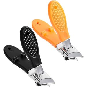 Brenzoos - : Anti-Splash Schuine Nail Clipper met Brede Kaak Opening - Teennagel Clippers voor Ingegroeide Nagels - Lange Handvat en Spatwaterdicht - Rvs Teen Trimmer voor Vrouwen - Set van 2 Stuks