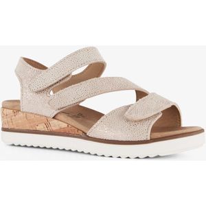 Hush Puppies leren sandalen met lage sleehak - Beige - Uitneembare zool - Maat 37