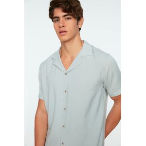 Trendyol Roze Herenoverhemd Met Open Kraag En Korte Mouwen Van Viscose