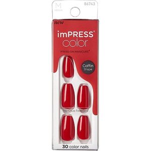 imPRESS Color Coffin - Kunstnagels - 30 stuks - Nepnagels - Reddy or Not