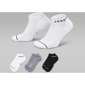 Nike Jordan No Show Socks Multicolor - 3-Pack - Enkelsokken - Zwart/Wit/Grijs - 46-50