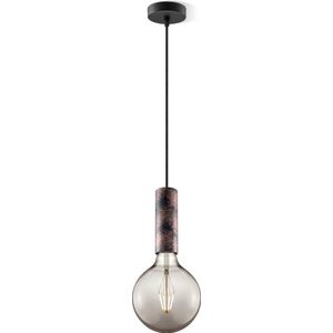 Home Sweet Home hanglamp roest Saga - hanglamp inclusief LED lamp G95 - dimbaar - pendel lengte 100 cm - inclusief E27 LED lamp - rook