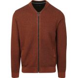 Casa Moda - Strickjacke SNOS - Vest - Oranje - Effen - Halslijn: Opstaande Kraag