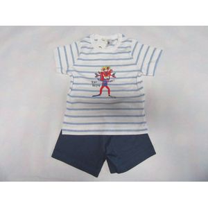 Petit Bateau - Zomer pyjama - Jongen - Blauw/ robot -  6 jaar  116