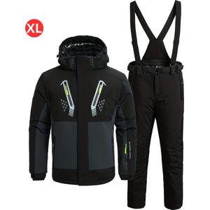 Skipak - SkiBroek - Skijas - Ski Suit - Wintersport - Heren - 2-Delig - Zwart - Winter - Maat XL