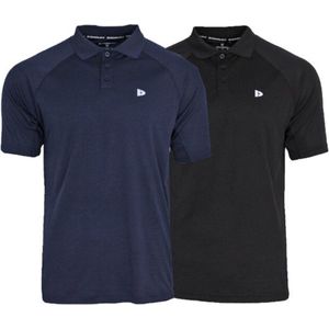 Donnay - Polo Björn - Sportpolo - Navy/Black - 2-Pack