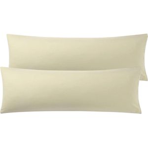 Provento - Set van 2 kussenslopen 50 x 150 cm, overtrek zijslaapkussen, microvezel hotelsluiting, ultrazacht ademend, kaki comfort.