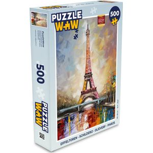 Puzzel Eiffeltoren - Schilderij - Olieverf - Parijs - Legpuzzel - Puzzel 500 stukjes